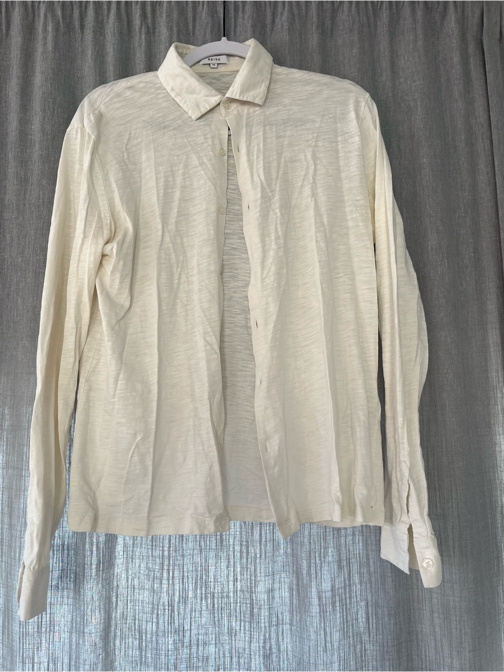 Reiss Cream Long-Sleeve Button-Down Shirt
